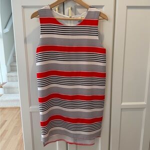Sans Souci Red and Black Striped Dress | Size Small